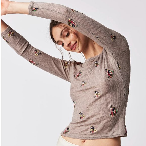 Free People Tops - Free People sweetest tee long sleeve top women’s medium